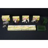 Eight Boxed Britains Zoo metal animal figure sets to include 9001 (1 baby elephant, 1 Indian