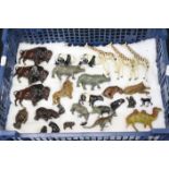 28 mid 20th C metal zoo animal figures, mainly Britains, also featuring Charbens, to include
