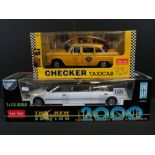 Two boxed Sun Star 1/18 diecast models to include 2501 Checker Taxicab and The New Millennium