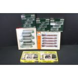 Seven boxed HO gauge accessories to include 3 x Kato 3 Car Kits (38-0110 Rio Grande, 38-0103 St