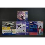 Four boxed Dragon Warbirds Series diecast models to include 50302 F/A-18F Super Hornet, 50148 Boeing