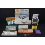 Group of 14 boxed plastic & wooden kits and diecast models, to include sealed West Wings Hawker