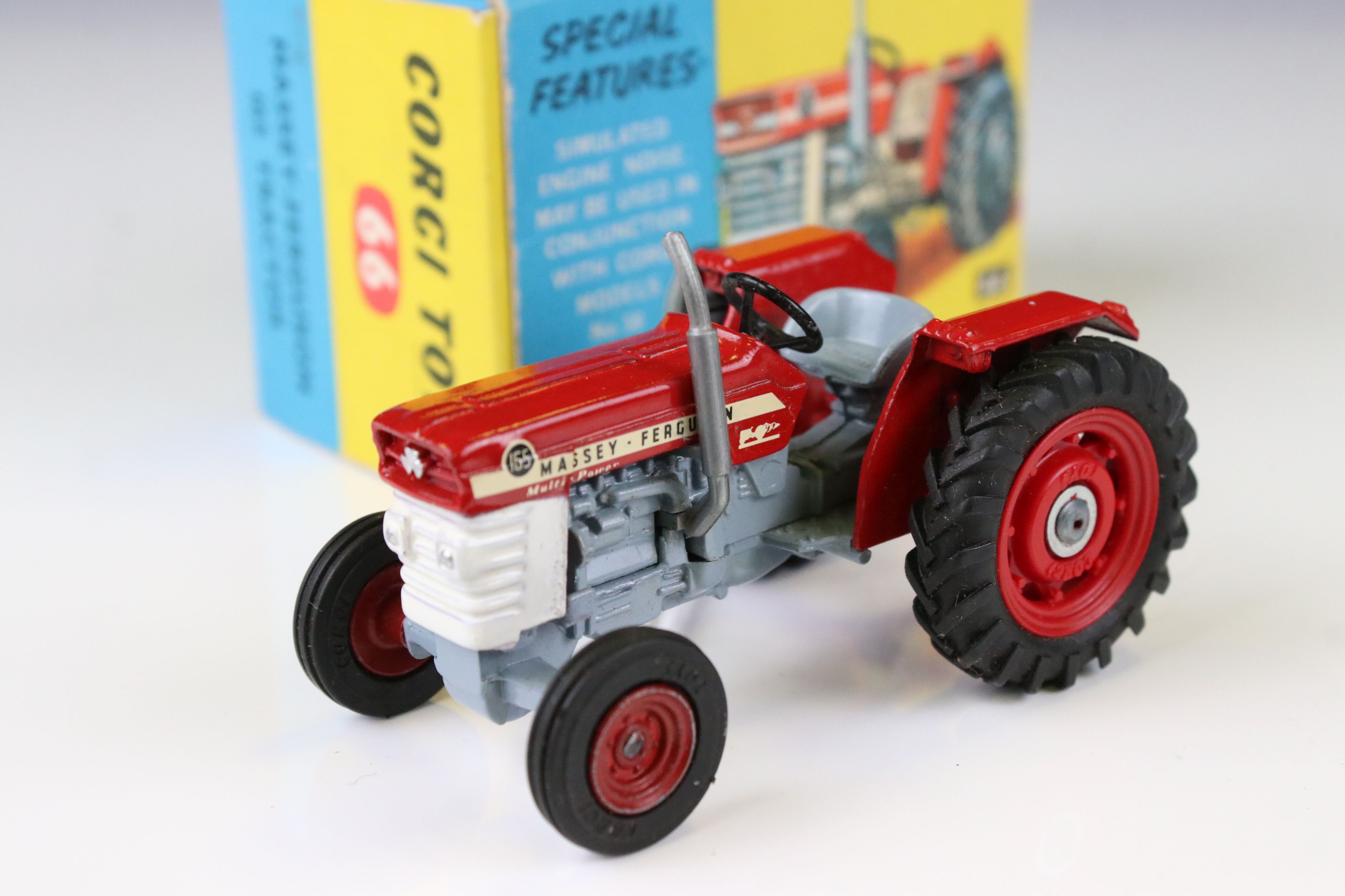 Boxed Corgi 66 Massey Ferguson 165 Tractor in red, decals and diecast vg/ex, box vg, plus a boxed - Image 7 of 13