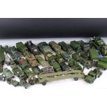 Over 35 play worn diecast military models, mostly Dinky and Corgi mid 20th C, to include Dinky