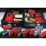 Over 55 mid 20th c onwards play worn diecast model buses, to include Dinky, Corgi, EFE and