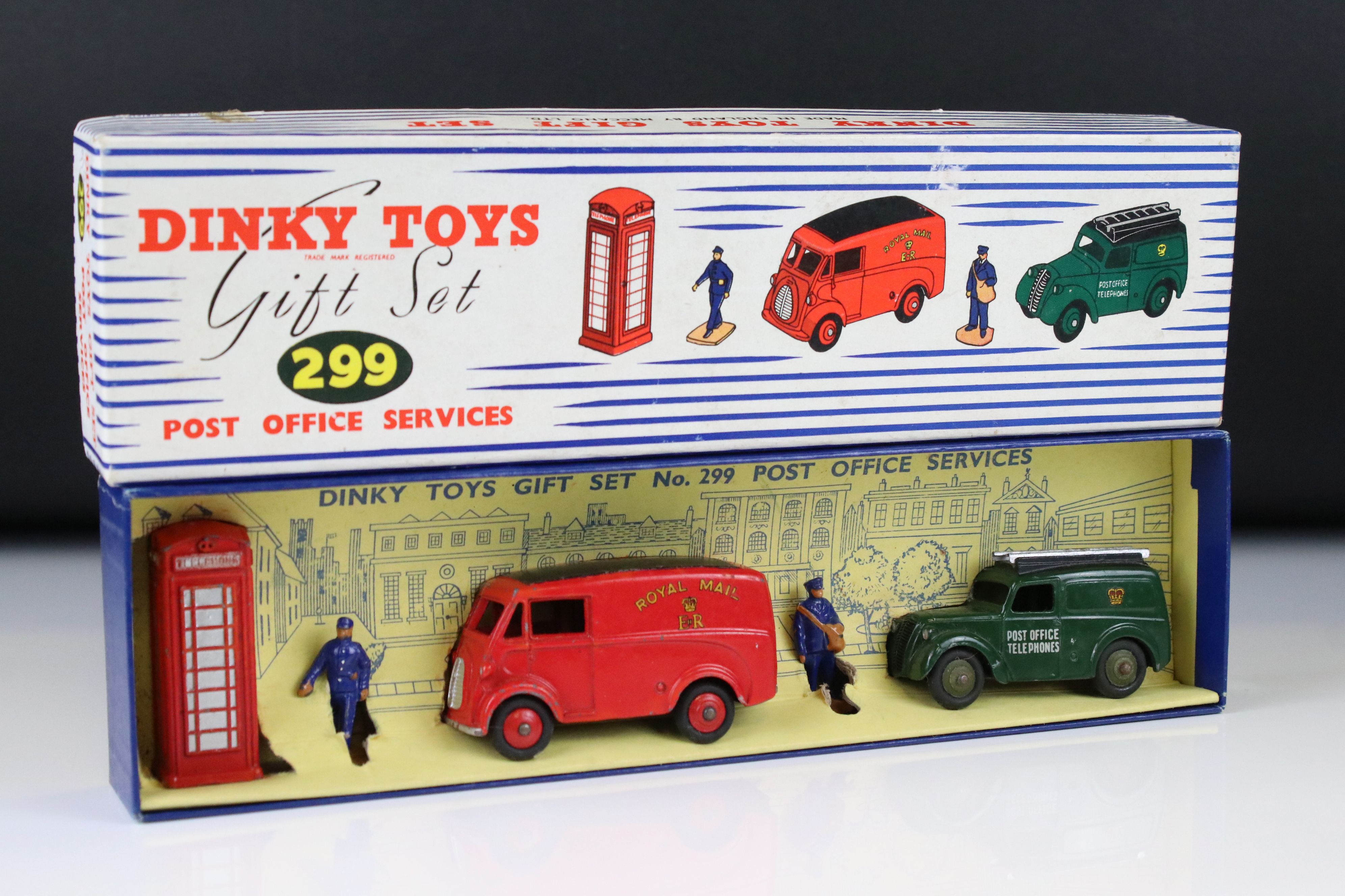 Boxed Dinky 299 Post Office Services Gift Set, includes 260 Royal Mail Van, 261 Telephone Service