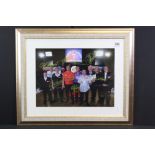 Darts Autographs - A framed and glazed League Of Legends photograph, signed by Cliff Lazarenko,