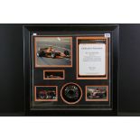 Formula One - Orange Arrows, a framed and glazed montage, dated 2001, to include an A21 bevel,