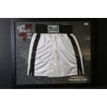 Boxing Autograph - Muhammed Ali, a framed and glazed signed pair of shorts, with CoA, approx. 75cm x