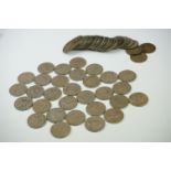 Collection of pre decimal shilling coins to include 36 x pre 1947 silver examples