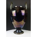 Large Wedgwood Lustre Glaze Twin Handled Urn, impressed Wedgwood mark to base and initials CSF, 54cm