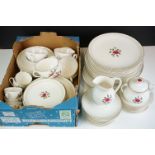 Royal Doulton ' Sweetheart Rose ' Dinner and Tea Ware comprising 8 Tea Cups and Saucers, 6 Coffee