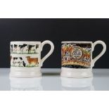 Two Emma Bridgewater Mugs, one commemorating The Great Fire of London and the other Waitrose 2013