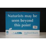 Advertising - National Trust Studland Beach, Purbeck Sign ' Naturists may be seen beyond this