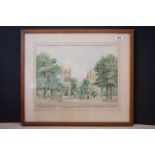 Frank Mole (Bristol Savages) Watercolour of College Green, Bristol, signed and dated 1944, 42cm x