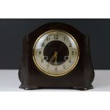 Art Deco ' Smiths ' Brown Bakelite Cased Mantle Clock, 19cm high