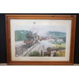 Alan Ward, Signed Limited Edition Steam Train Print titled ' Over and under at Midford ', no. 242/