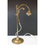 Edwardian Brass Adjustable Desk / Reading Lamp