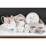 Wedgwood ' Ice Rose ' Tea Ware comprising Teapot, Milk, Sugar, 6 Tea Cups and Saucers, 6 Tea