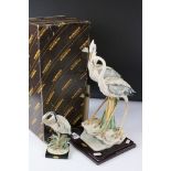 Giuseppe Armani Florence Model of a Pair of Herons, 37cm high together with a similar smaller