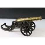 Large Gilt Bronze and Cast Iron Model of a Signal Canon, 47cm long