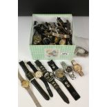 A large collection of vintage and contemporary ladies and gents wristwatches.