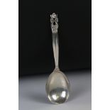 Georg Jensen - Danish Silver Acorn Pattern Spoon, fully hallmarks, 17cm long