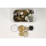 Collection of watch parts, to include Swiss movement, trench watch, silver trench watch case etc