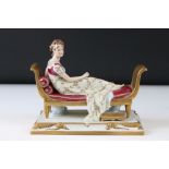 Scheibe-Alsbach Porcelain Figure of Madame Recamier, 21cm long