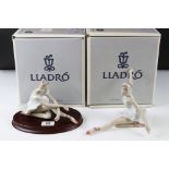 Two Lladro Ballerina Figurines including ' Swan Ballet ' model 05920 and ' Rose Ballet ' model