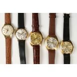 A collection of five vintage gents wristwatches to include Avia, Montine, Garrard, Le Monde and