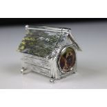 Unusual silver plated vesta case in the form of a dog kennel