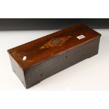 19th century Swiss Rosewood and Marquetry Inlaid Musical Box by Nicole Freres, Geneva, playing 6