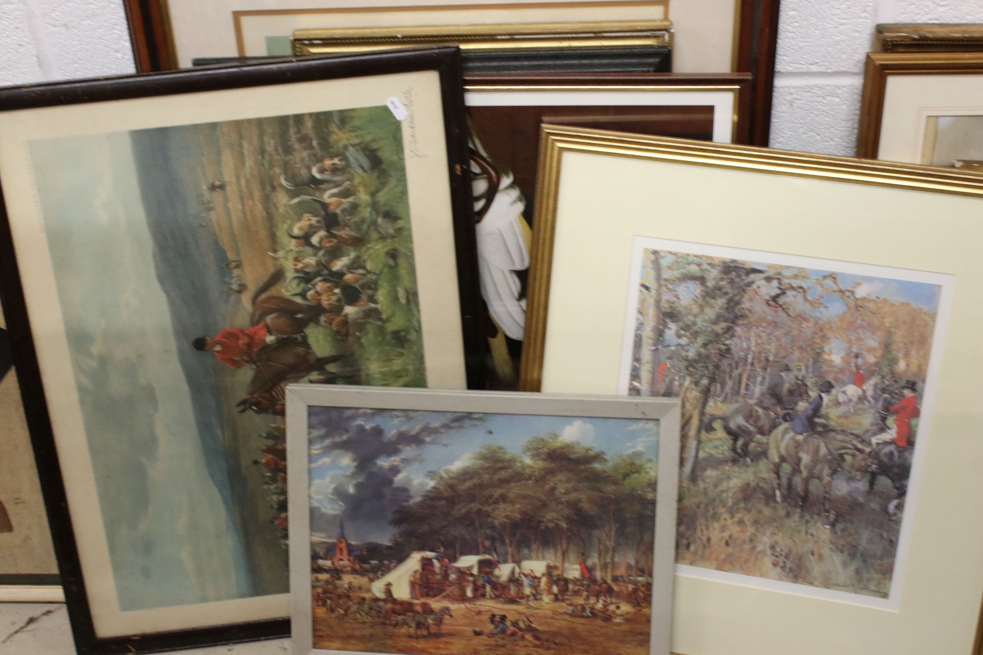 Eight Framed and Glazed Prints including Terence Cuneo ' The Deputy's Deputy ', R M Meadows