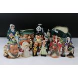 Extensive collection of Royal Doulton Figures and Jugs including Three Large Character Jugs (The