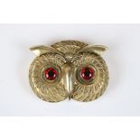 Vesta case in the form of an owl with glass eyes