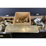 Three Boxes of Metal ware, mainly Brass including Brass Animals, Figures and other Objects, Brass