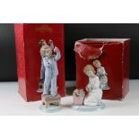 Two Lladro The Night before Christmas Figures including ' I love Christmas ' model 06672 and '