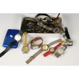 Quantity of gents and ladies watches, Pulsar, Lorus etc, together with a quantity of parts etc