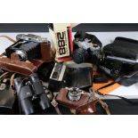 Mixed Lot of Cameras, Cine Cameras, Radios and Binoculars including Voigtlander Bessa 1 Camera,