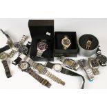 Collection of gents watches, to include LCD & chronograph