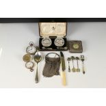 A small group of mixed collectables to include a Goliath pocket watch, a silver cased pocket watch