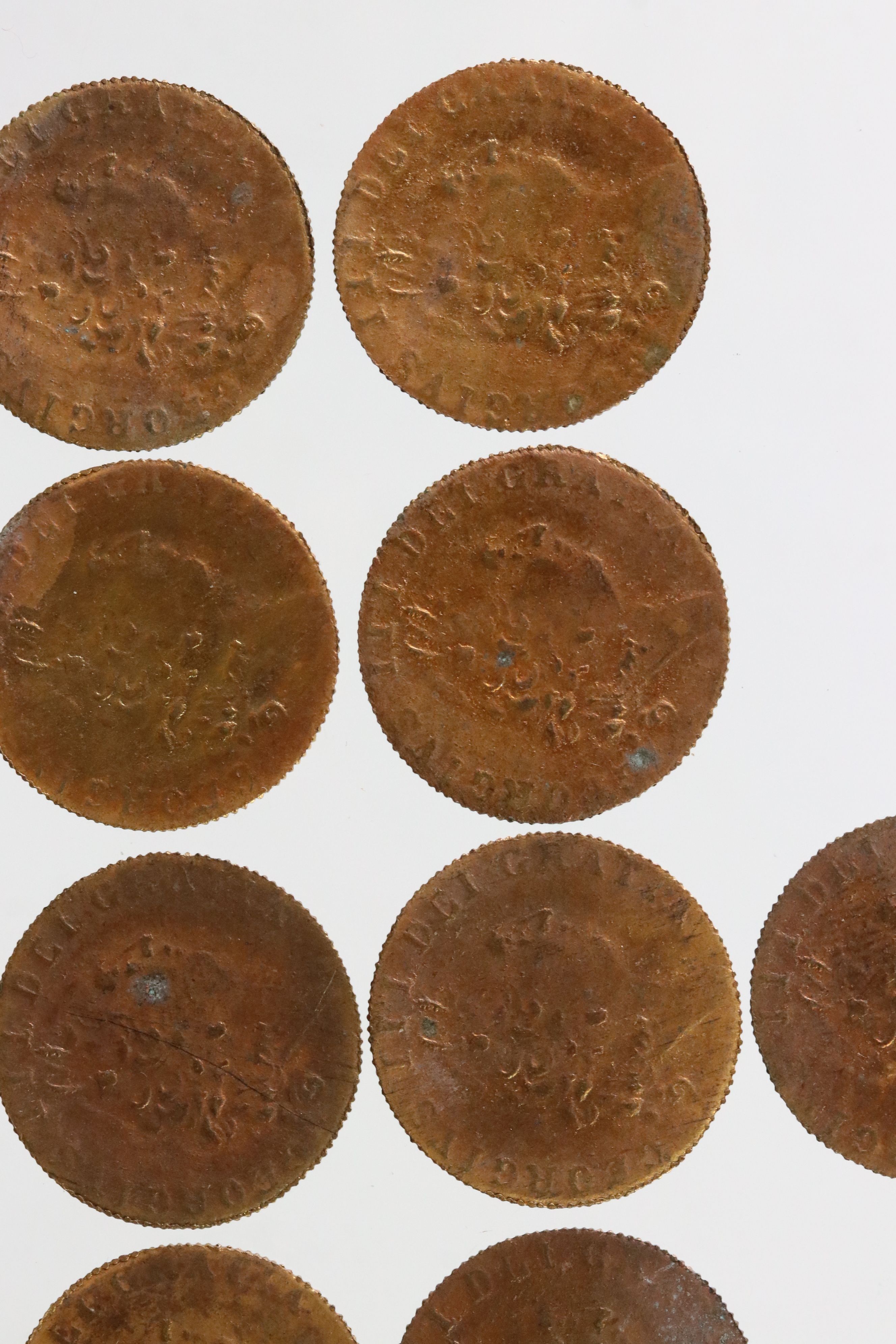 A collection of approx fifteen King George III spade guinea style gaming tokens. - Image 4 of 10