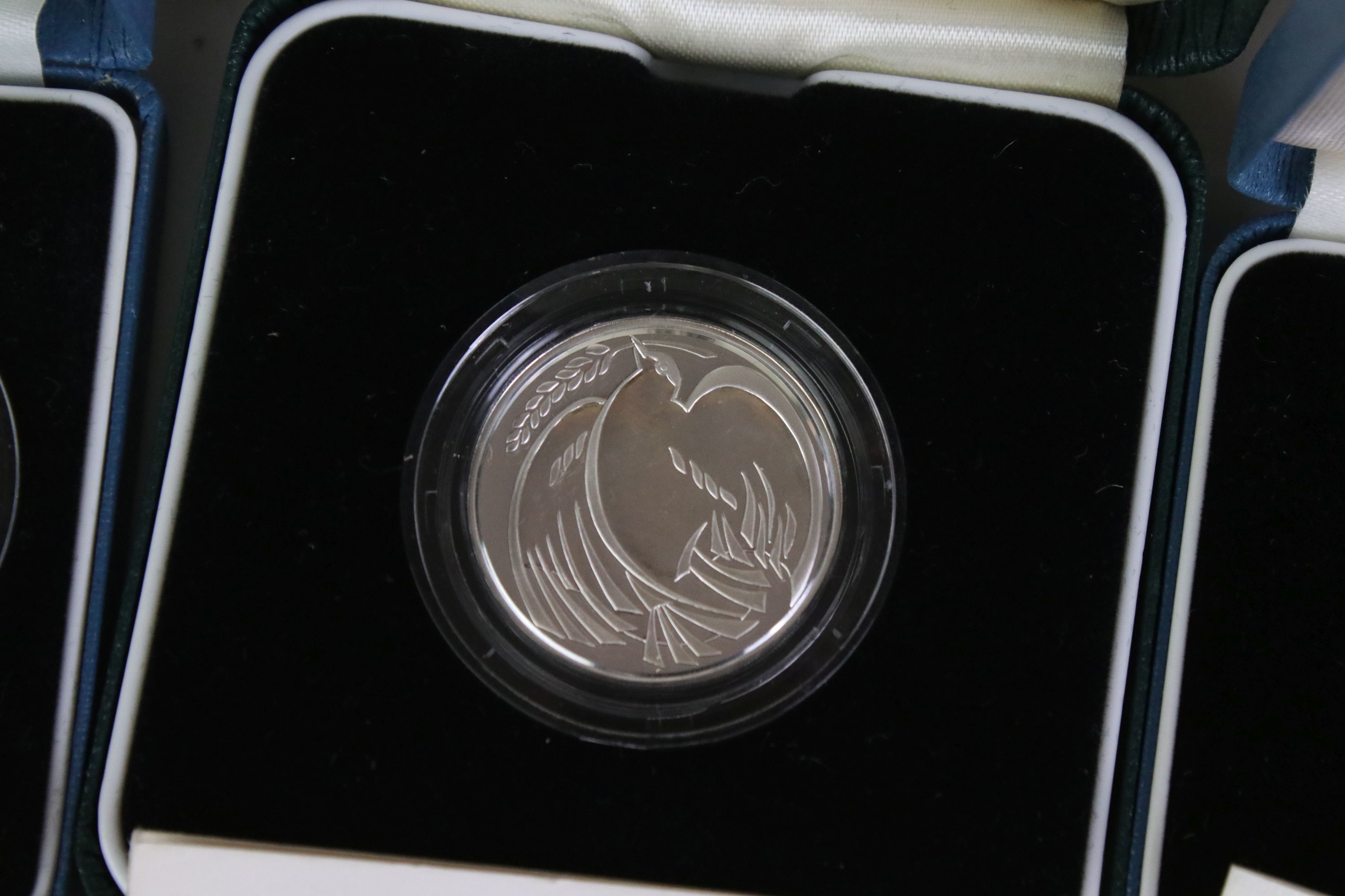 A collection of three silver proof coin sets to include Royal Mint 1988 £1 coin, Royal Mint 1995 - Image 3 of 4