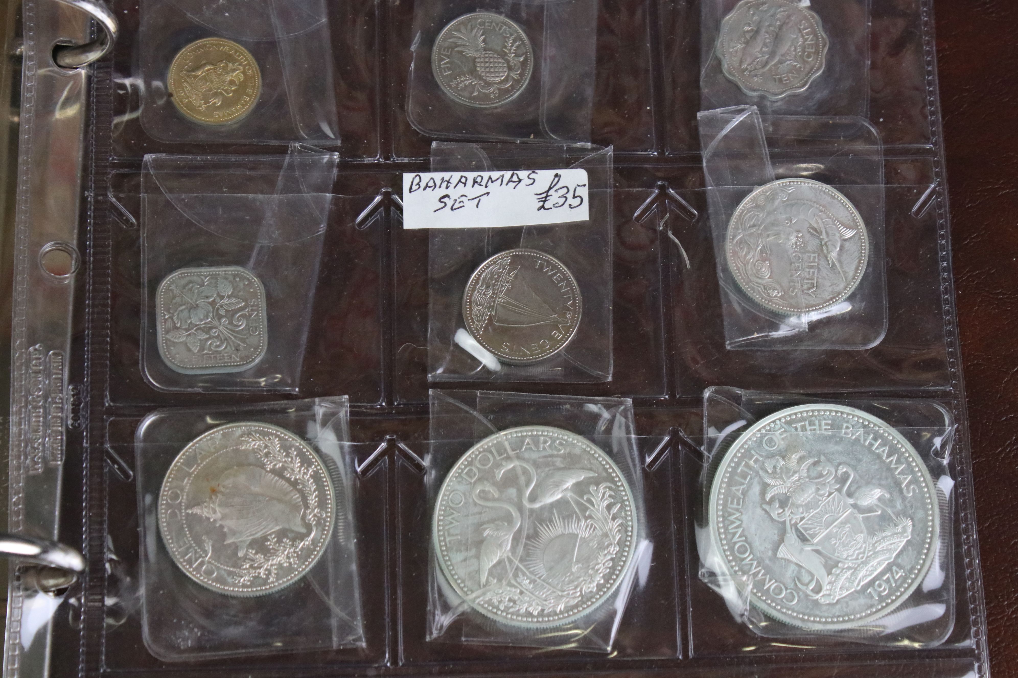 A large collection of foreign coins contained within an album to include Belgium, Spain, Ireland, - Image 11 of 11