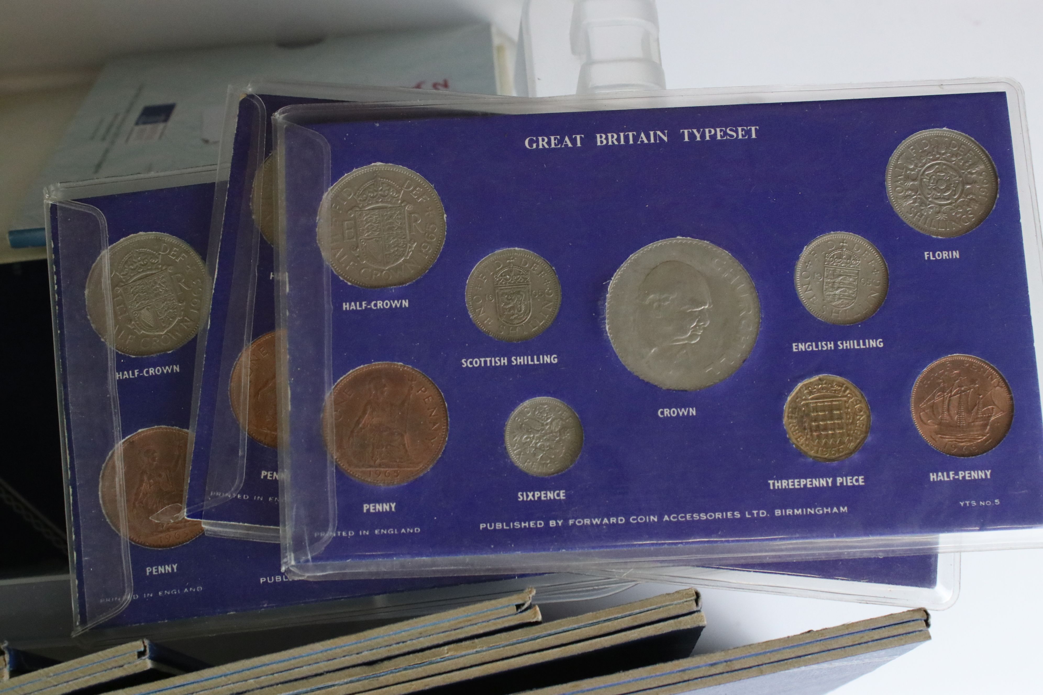 A large collection of British pre decimal coins contained within approx fourteen Whitworth folding - Image 4 of 6