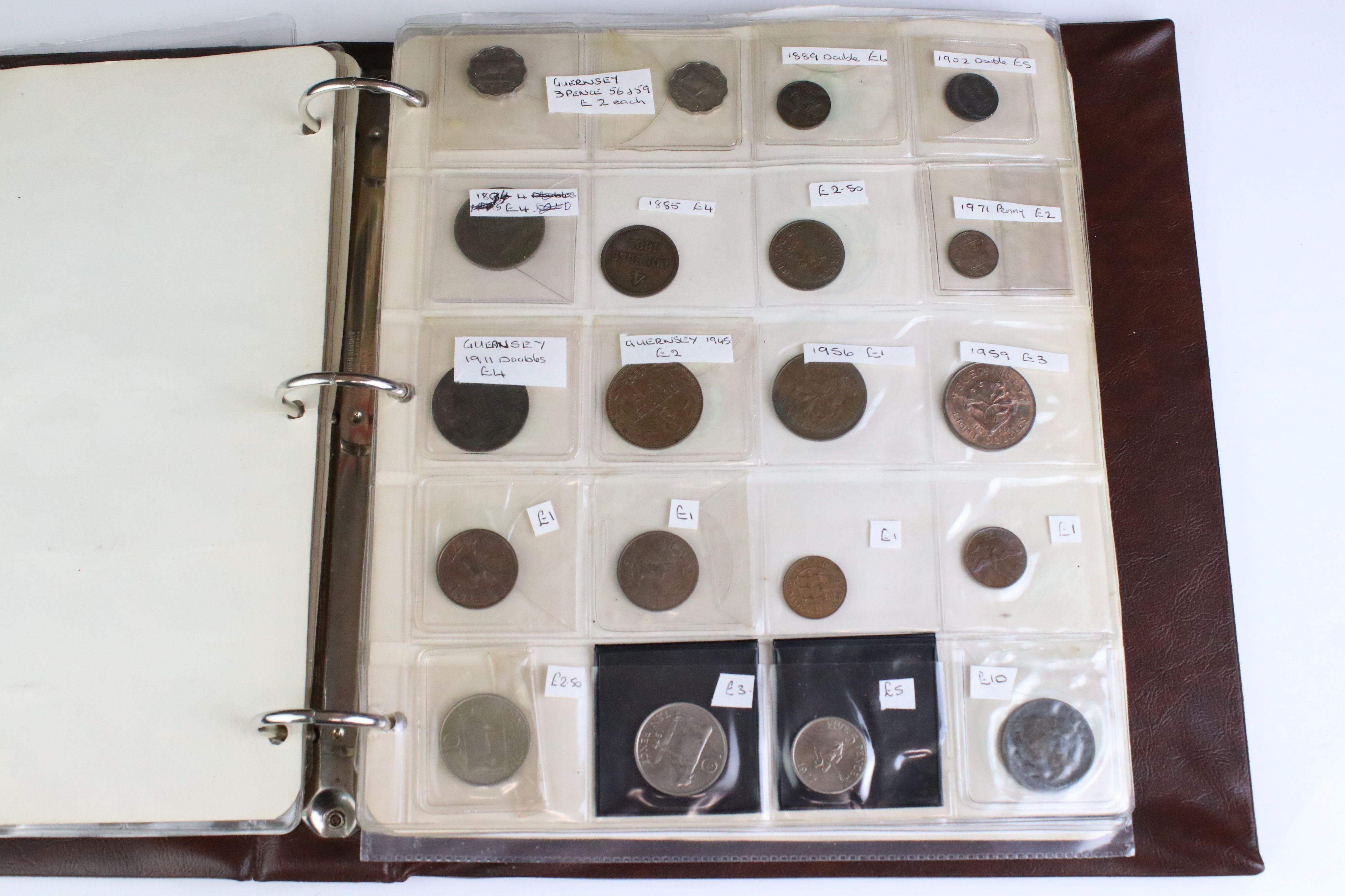 A large collection of foreign coins contained within an album to include Belgium, Spain, Ireland, - Image 4 of 11