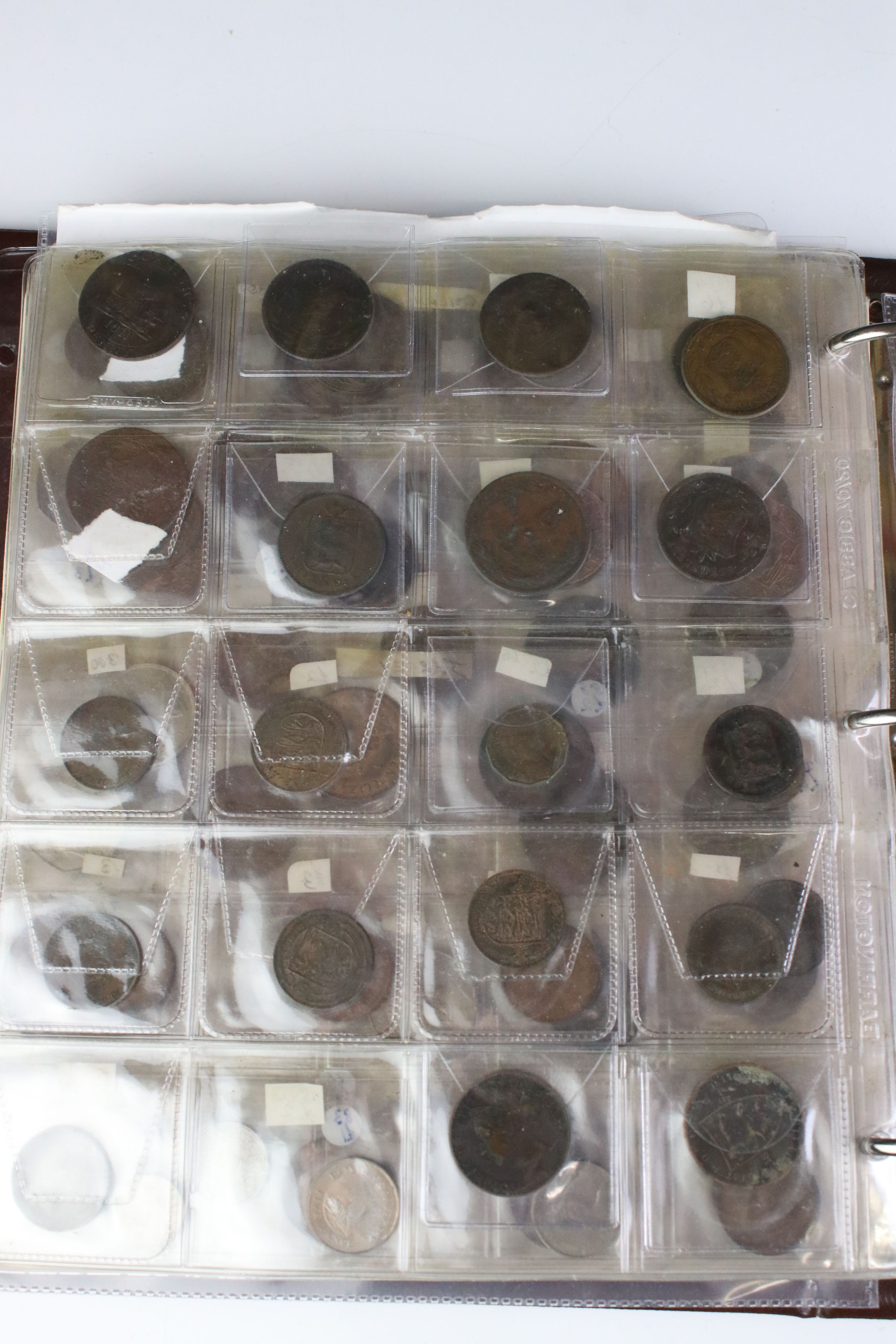 A large collection of foreign coins contained within an album to include Belgium, Spain, Ireland, - Image 10 of 11