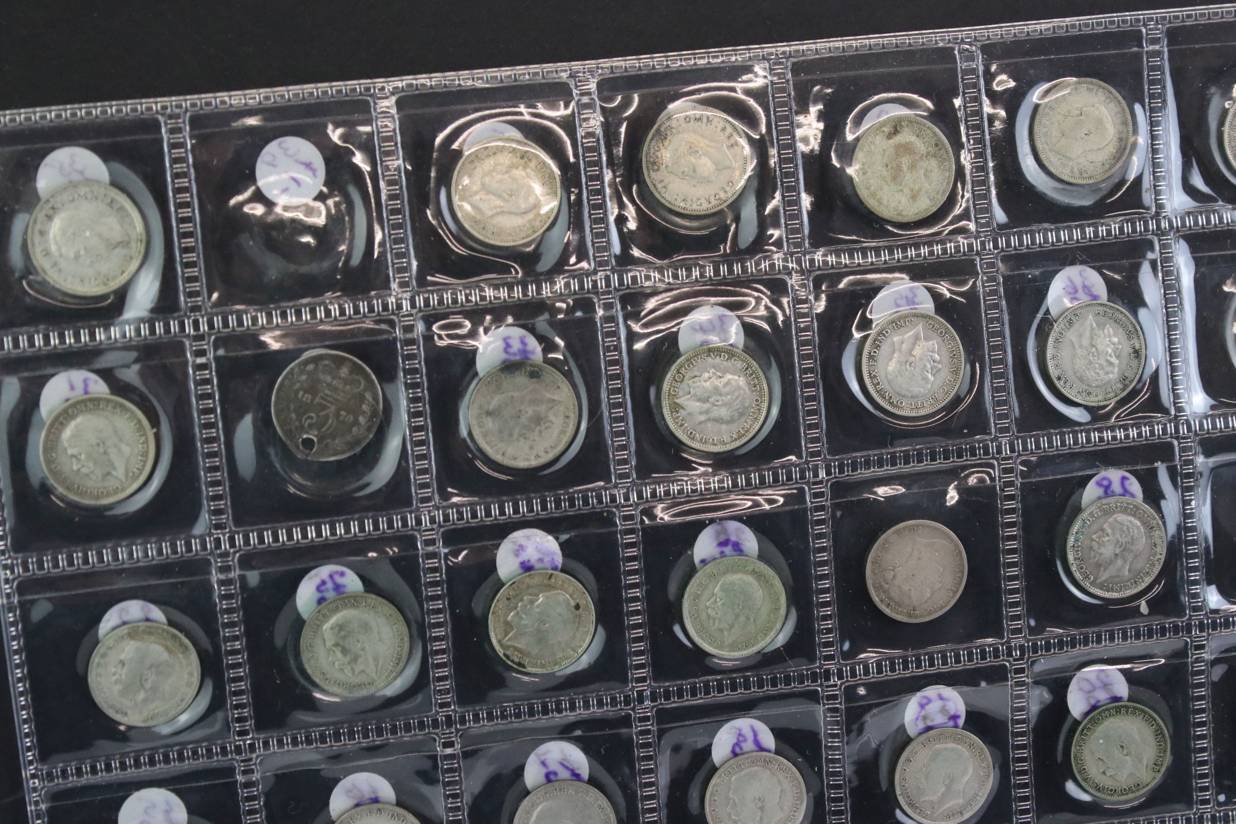 A collection of approx eighty British pre decimal threepence coins to include a good quantity of pre - Image 2 of 14