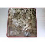 A large collection of British pre decimal silver coins to include Queen Victoria, King Edward VII